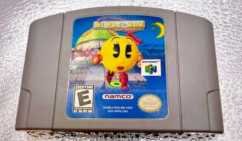 Vintage Nintendo Ms Pac-Man Maze Madness 1997 N64 - Game Cartridge - Authentic